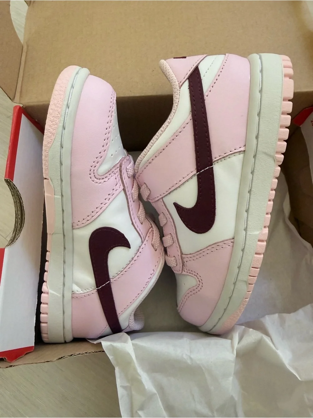 Girl Nike Dunk Low Pink Foam (TDE) - size 9c - NEW